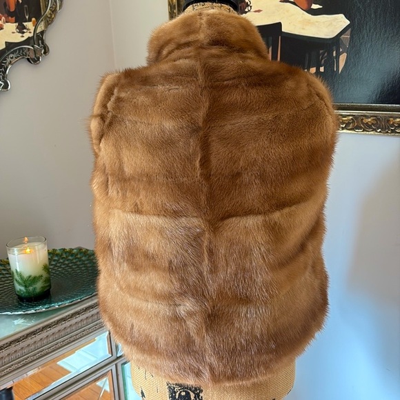 Genuine Russian SABLE FUR Vest very rare brown tan XS vintage luxury - Picture 2 of 9